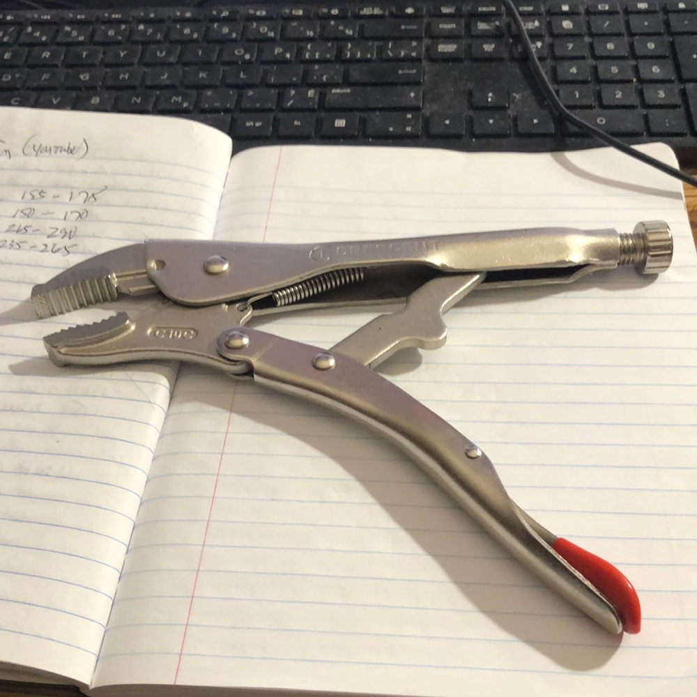 Crescent 9” Silver Locking Pliers with Red Grip